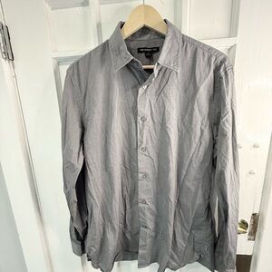 John Varvatos Light Gray Striped Shirt